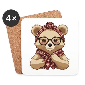 Drôle Maman Ours Mère Ours Ours Amoureux de l’Ours - Dessous de verre (lot de 4) - blanc - Devant