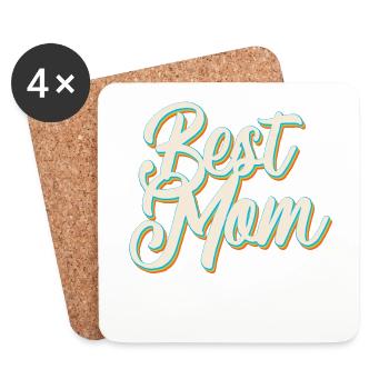 Best Mom Proud Mom Mother's Day Design - Coasters (set of 4) - white - Front