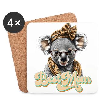 Lustige Koala Mutti Niedliche Mama Koalabär Liebe - Untersetzer (4er-Set) - Weiß - Vorne