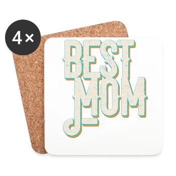 Meilleure maman fière maman drôle maman design - Dessous de verre (lot de 4) - blanc - Devant