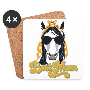 Best Mom Pferdeliebhaber Und Pferdemädchen - Untersetzer (4er-Set) - Weiß - Vorne