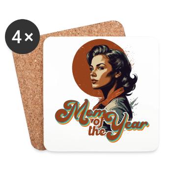 Mère de l’année Fière du meilleur design de maman - Dessous de verre (lot de 4) - blanc - Devant