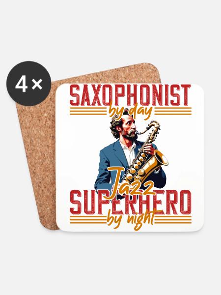 Lustiger Saxophon Spruch Jazz Musik Liebhaber - Untersetzer (4er-Set) - Weiß