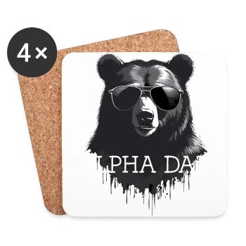 Alpha Dad Lustiger Vater Perfekter Style - Untersetzer (4er-Set) - Weiß - Vorne