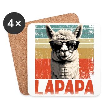Lapapa Lustiger Lama Papa Perfekter Style - Untersetzer (4er-Set) - Weiß - Vorne