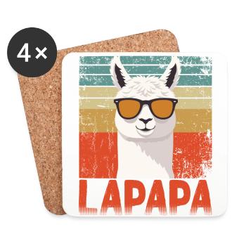 Lapapa Lustiger Lama Vater Perfekter Style - Untersetzer (4er-Set) - Weiß - Vorne