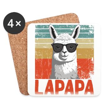 Lapapa Funny Llama Father Perfect Style - Coasters (set of 4) - white - Front