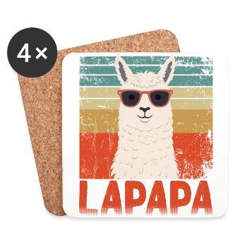 Lapapa Funny Llama Father Perfect Style - Coasters (set of 4) - white - Front