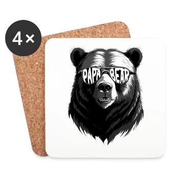 Bears Father Funny Father Perfect Style - Coasters (set of 4) - white - Front