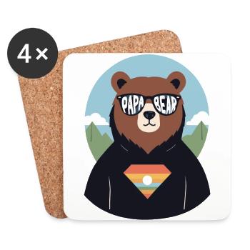 Bears Dad Funny Dad Perfect Style - Coasters (set of 4) - white - Front