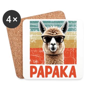 Papaka Funny Alpaca Dad Perfect Style - Coasters (set of 4) - white - Front