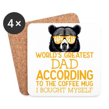 Humorous Father's Day Saying Funny Dad Style - Coasters (set of 4) - white - Front