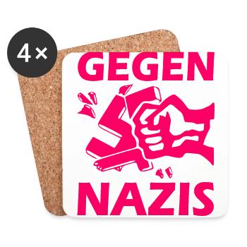 Gegen nazis faust - Untersetzer (4er-Set) - Weiß - Vorne