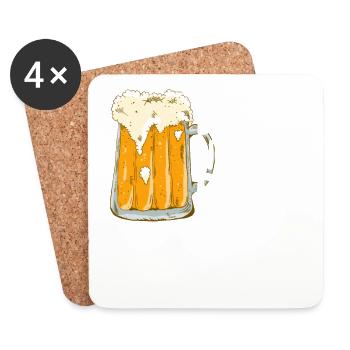 Daddy Needs Beer Funny Father Father's Day Style - Coasters (set of 4) - white - Front