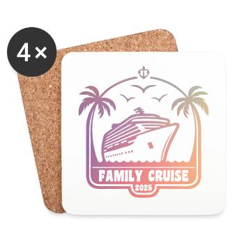 Croisière Vacances 2025 Croisière en famille - Dessous de verre (lot de 4) - blanc - Devant