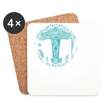 Viking Papa Vathor Fier père nordique - Dessous de verre (lot de 4) - blanc - Devant