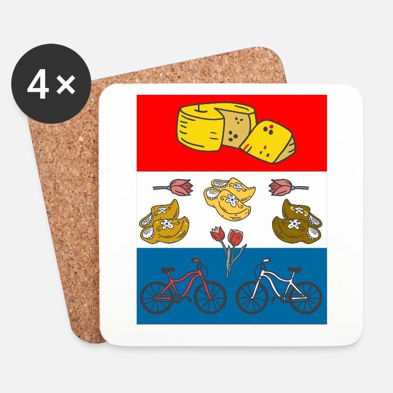 Niederlande - Untersetzer (4er-Set) - Weiß