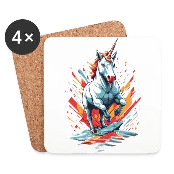 Einhorn Liebhaber Design Lustige Einhörner Süß - Untersetzer (4er-Set) - Weiß - Vorne