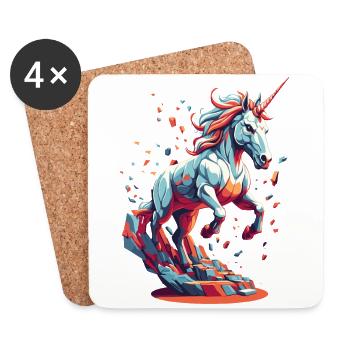 Einhorn Liebhaber Lustige Einhörner Süßes Einhorn - Untersetzer (4er-Set) - Weiß - Vorne