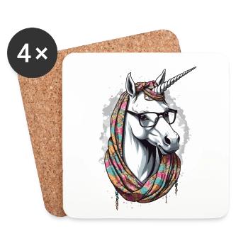 Einhorn Mama Muttertag Einhörner Lustige Mom - Untersetzer (4er-Set) - Weiß - Vorne