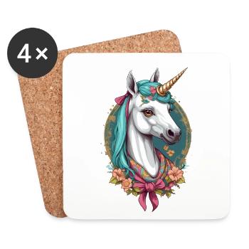 Unicorn Mom Funny Mom Mother's Day - Coasters (set of 4) - white - Front