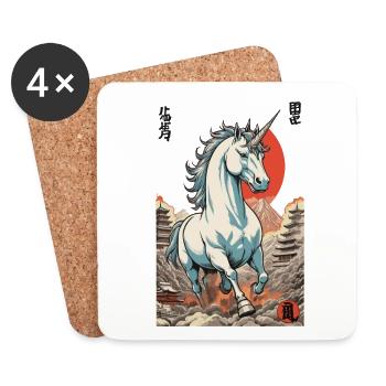 Japan Ukiyo-E Art Japanese Vintage Style - Coasters (set of 4) - white - Front