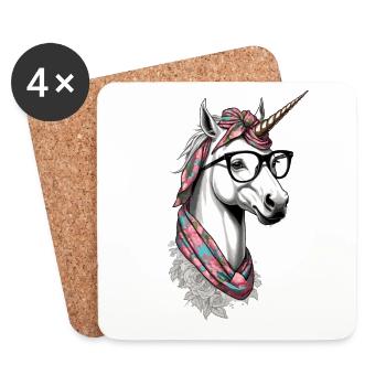 Licorne Maman Drôle Fête des Mères Licornes Amoureux - Dessous de verre (lot de 4) - blanc - Devant
