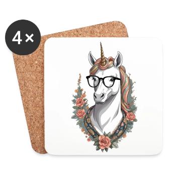 Licorne Maman Maman Drôle Maman Cadeau de Fête des Mères - Dessous de verre (lot de 4) - blanc - Devant