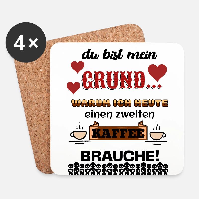 Du Bist Witziger Spruch Kaffee Humor Lustiges Zeug - Untersetzer (4er-Set) - Weiß