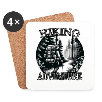 Hiking Adventure Outdoor Mountaineering - Coasters (set of 4) - white - Front