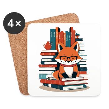 Cute Book Lover Funny Books Design - Coasters (set of 4) - white - Front
