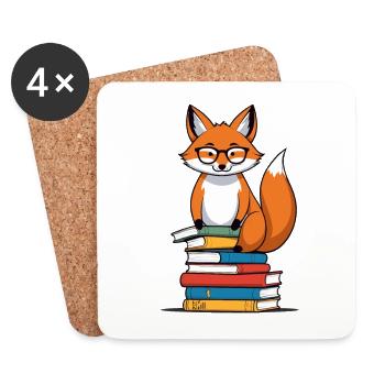Cute Book Lover Funny Books Design - Coasters (set of 4) - white - Front