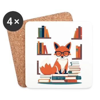 Cute Book Lover Funny Books Design - Coasters (set of 4) - white - Front