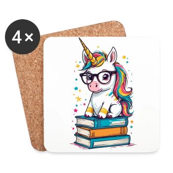 Licorne Histoires fantastiques Licorne mignonne - Dessous de verre (lot de 4) - blanc - Devant