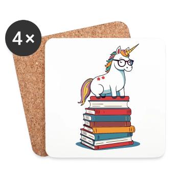 Einhorn Fantasie Geschichten Süßer Einhorn - Untersetzer (4er-Set) - Weiß - Vorne