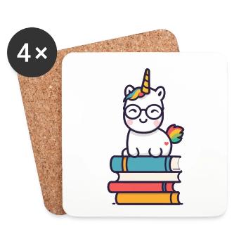 Einhorn Fantasie Geschichten Süßer Einhorn - Untersetzer (4er-Set) - Weiß - Vorne