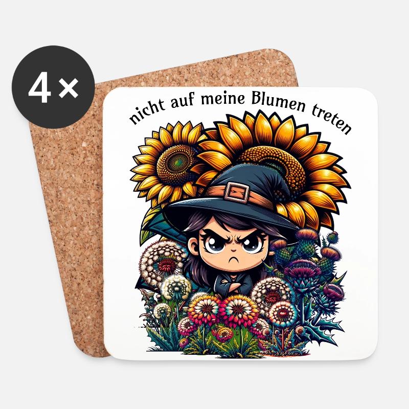 Meine Blumen lustiger Garten Spruch Gärtner Pflanz - Untersetzer (4er-Set) - Weiß