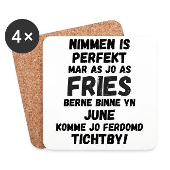 Friesische Geschenke zum Friesengeburtstag im Juni - Untersetzer (4er-Set) - Weiß - Vorne