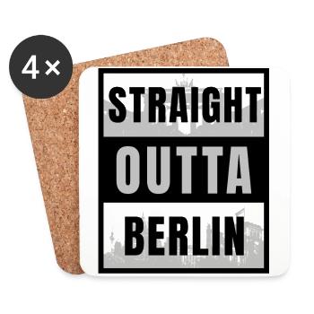 straight outta Berlin i love berlin beste stadt - Untersetzer (4er-Set) - Weiß - Vorne