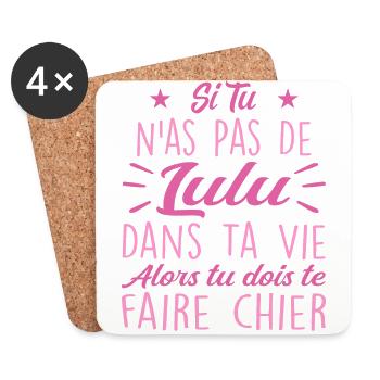 Wenn du kein Lulu Geschenk in deinem Leben hast - Untersetzer (4er-Set) - Weiß - Vorne