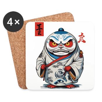 Japanischer Daruma Ästhetik Yokai Vintage - Untersetzer (4er-Set) - Weiß - Vorne