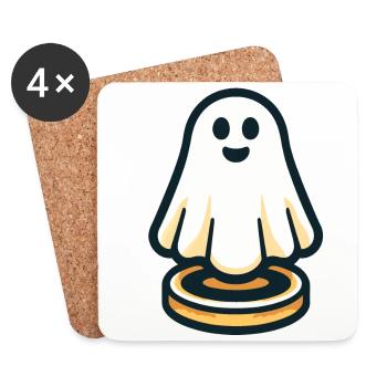 Funny Vintage Ghost Retro Art Style Halloween - Coasters (set of 4) - white - Front
