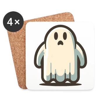 Funny Vintage Ghost Retro Art Style Halloween - Untersetzer (4er-Set) - Weiß - Vorne