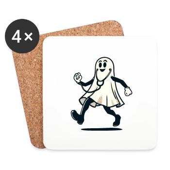 Funny Nurse Geriatric Nurse Halloween Ghost - Coasters (set of 4) - white - Front