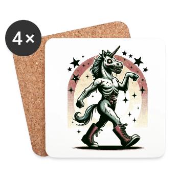 Zombie Einhorn Undead Mystical Creature - Untersetzer (4er-Set) - Weiß - Vorne