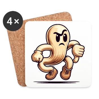 Cool Ghost Funny Halloween Party Thumbs Down - Coasters (set of 4) - white - Front