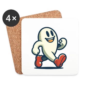 Funny Vintage Ghost Retro Art Style - Coasters (set of 4) - white - Front
