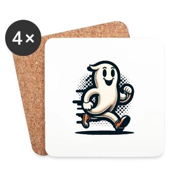 Funny Vintage Ghost Retro Art Style - Coasters (set of 4) - white - Front