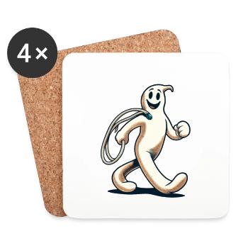 Funny Vintage Ghost Retro Art Style - Coasters (set of 4) - white - Front