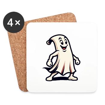 Drôle Vintage Ghost Style d’art rétro - Dessous de verre (lot de 4) - blanc - Devant